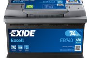 EXIDE EXCELL EB740 12V 74Ah 680A(EN) 278x175x190 0/1 EAN3661024034555