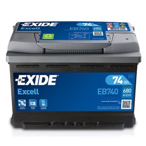 EXIDE EXCELL EB740 12V 74Ah 680A(EN) 278x175x190 0/1 EAN3661024034555