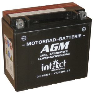 175 x 87 x 155 - + Intact Bike Power AGM 12V 20Ah(c20) 310A(EN) CTX20HL-BS LI-06 GEL12-20L-BS EAN425