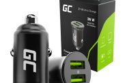 Green Cell automašīnas lādētājs 36W GC PowerRide Nano36 ar 2x USB-A Ultra Charge ātru uzlādi