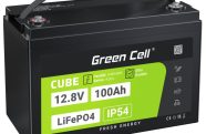 Dziļās izlādes akumulators Green Cell CUBE LiFePO4 100Ah 12.8V 1280Wh, 333x175x220