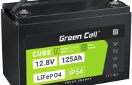 Dziļās izlādes akumulators Green Cell CUBE LiFePO4 125Ah 12,8V 1600Wh , 333x175x220